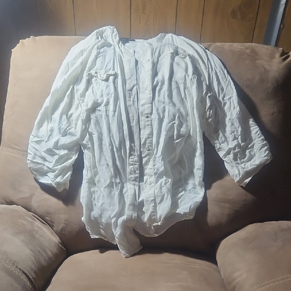 Women's Cream Button-Up Shirt